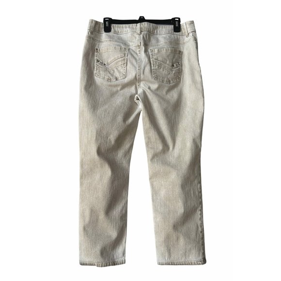 Chico's Platinum Khaki Beige Jeans Ankle Size 1 (women's 8) - Picture 3 of 8